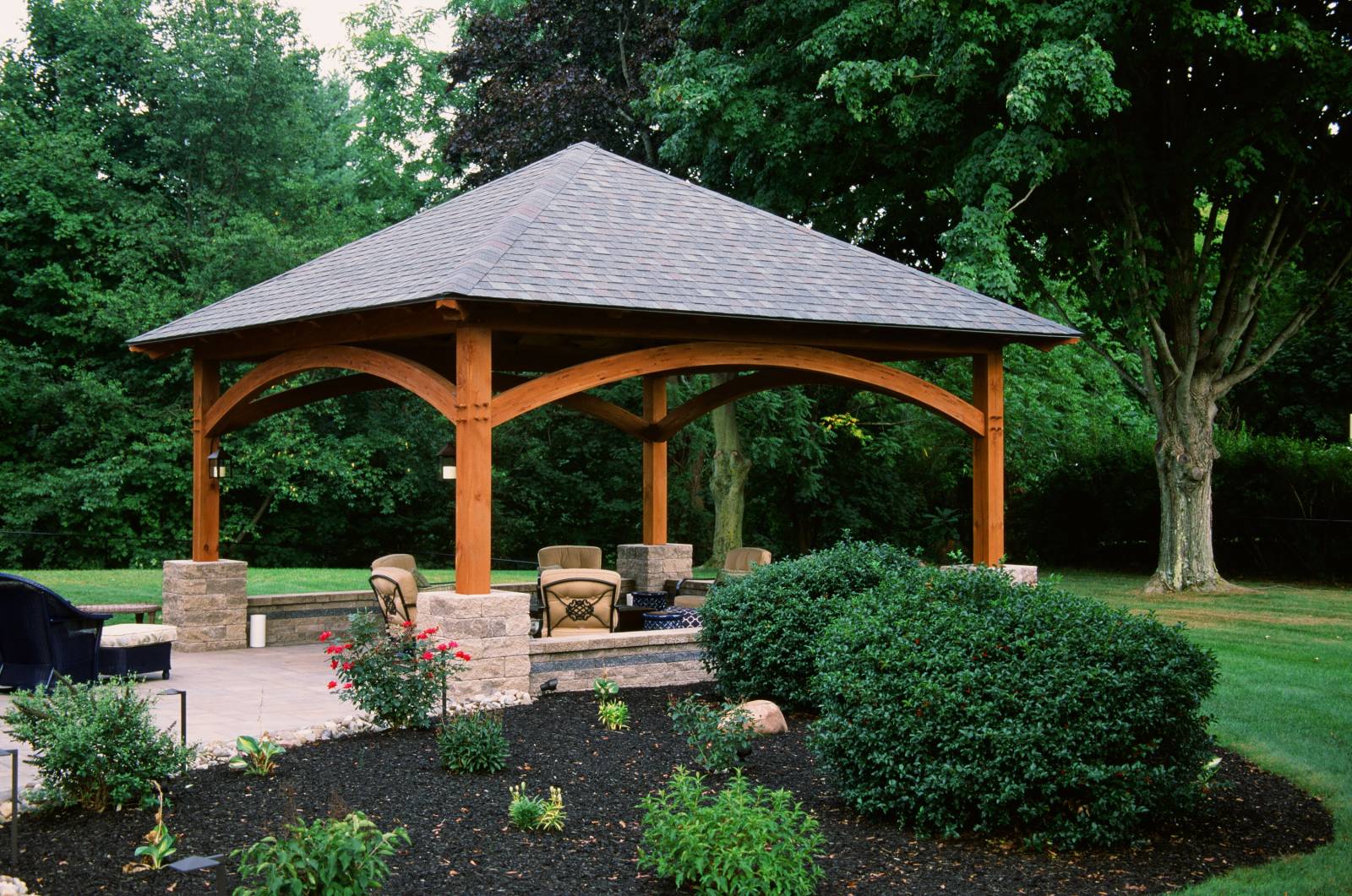 18' x 18' Jackson Timber Frame Pavilion Shown with Options