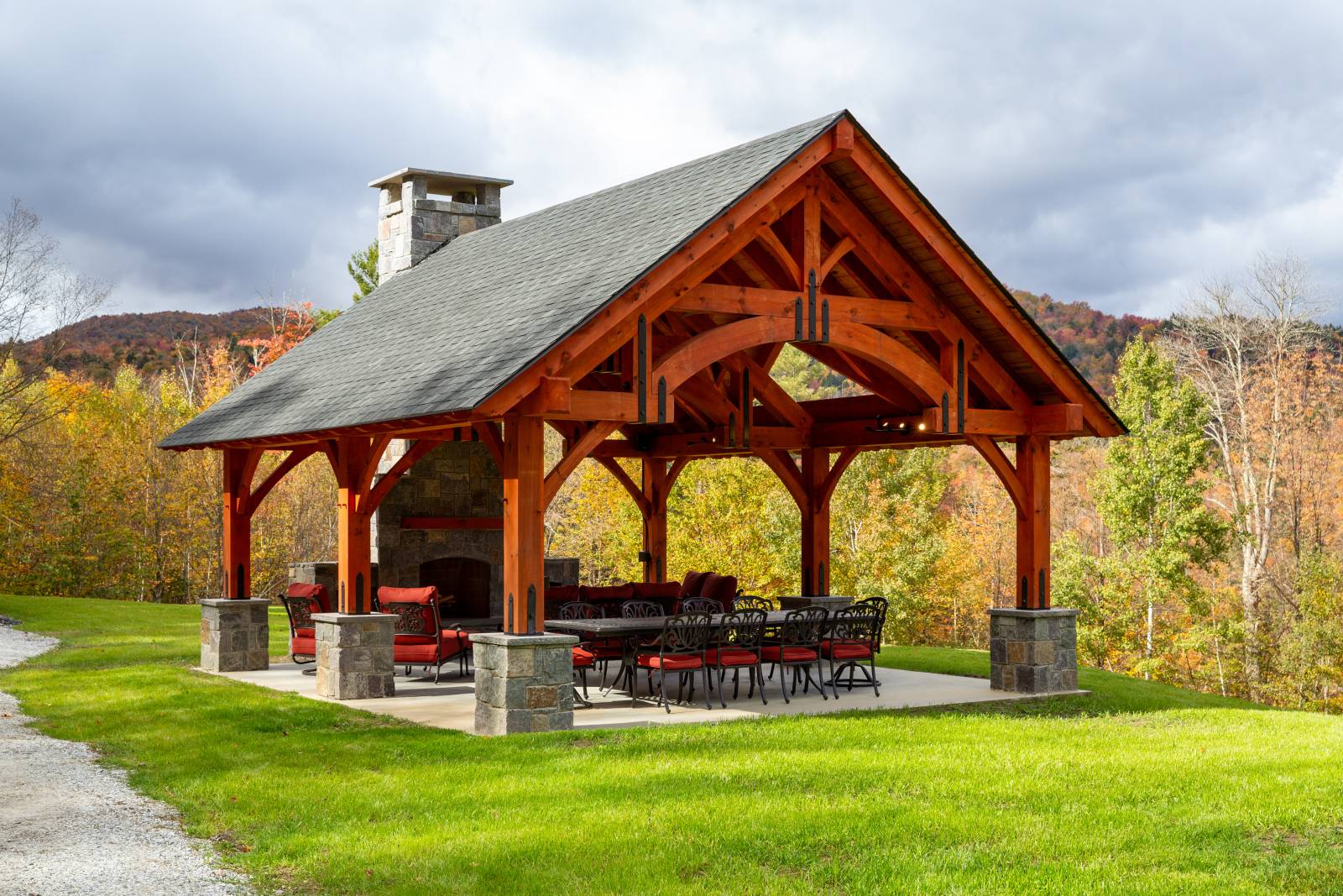 20' x 24' Alpine Timber Frame Pavilion, Vermont