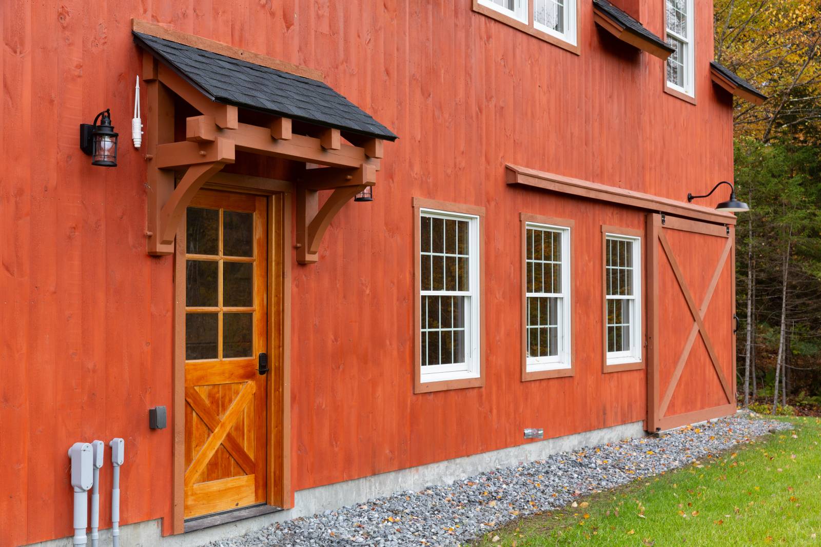 4' Timber Frame Eyebrow Roof • Sliding Barn Door