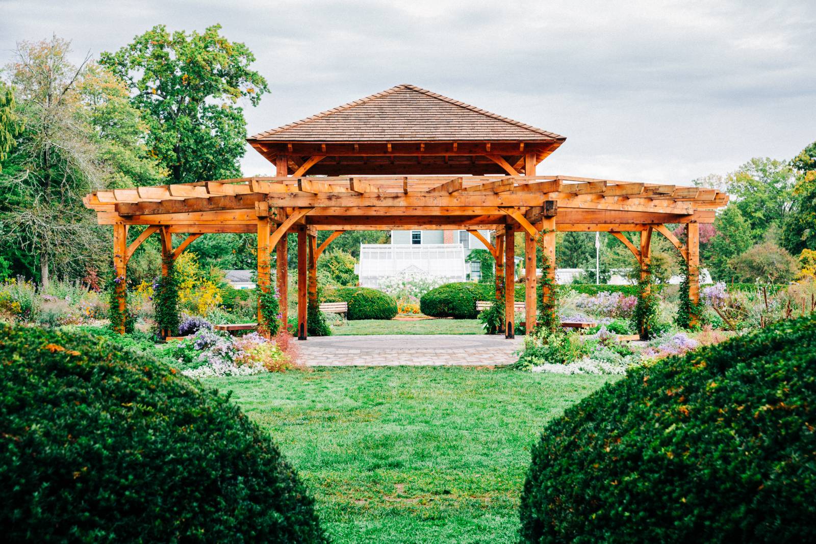 Western Red Cedar Shake Roofing with Copper Drip Edge on Center Pavilion