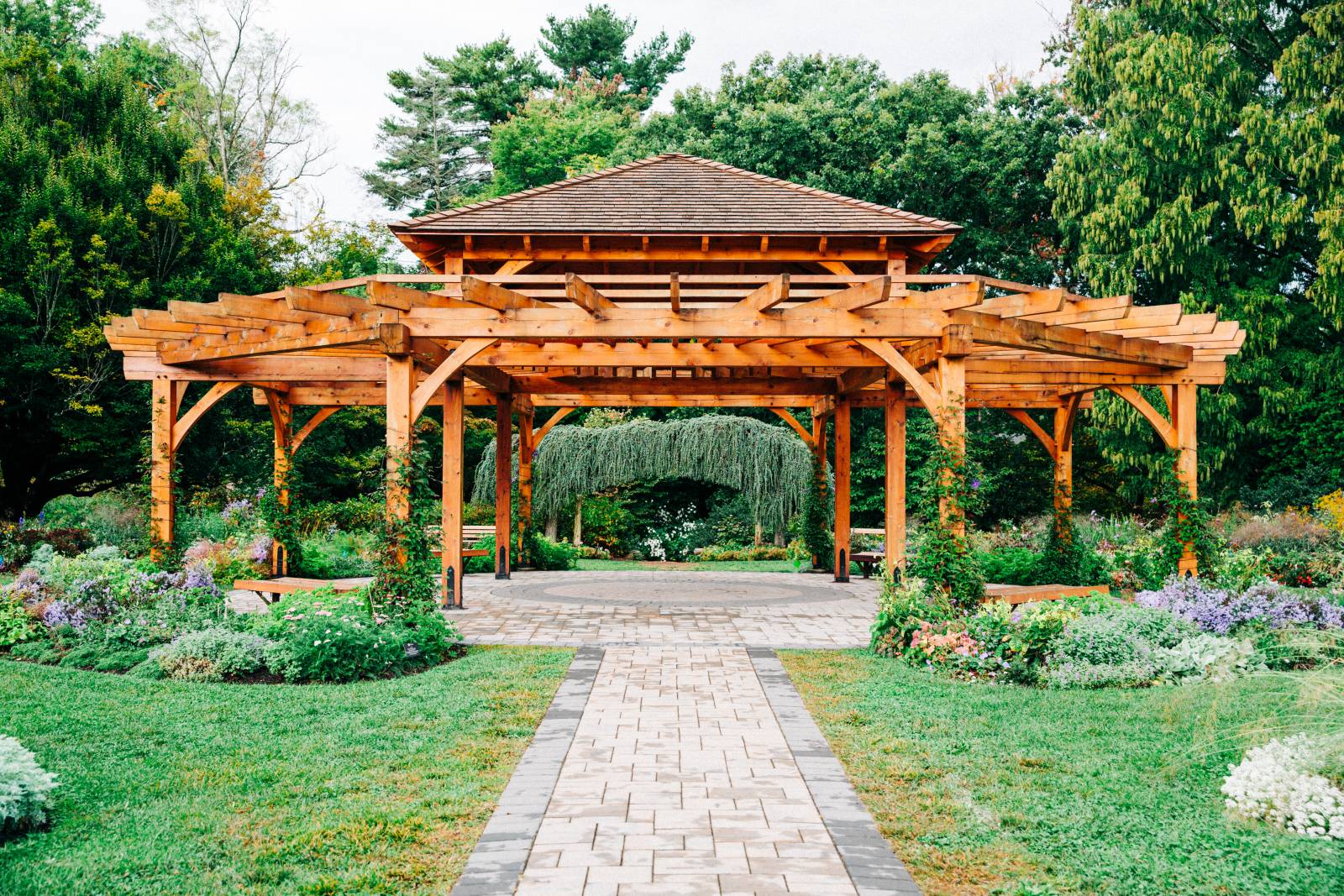 Guests Can Enjoy the Flower Garden in the Gazebo
