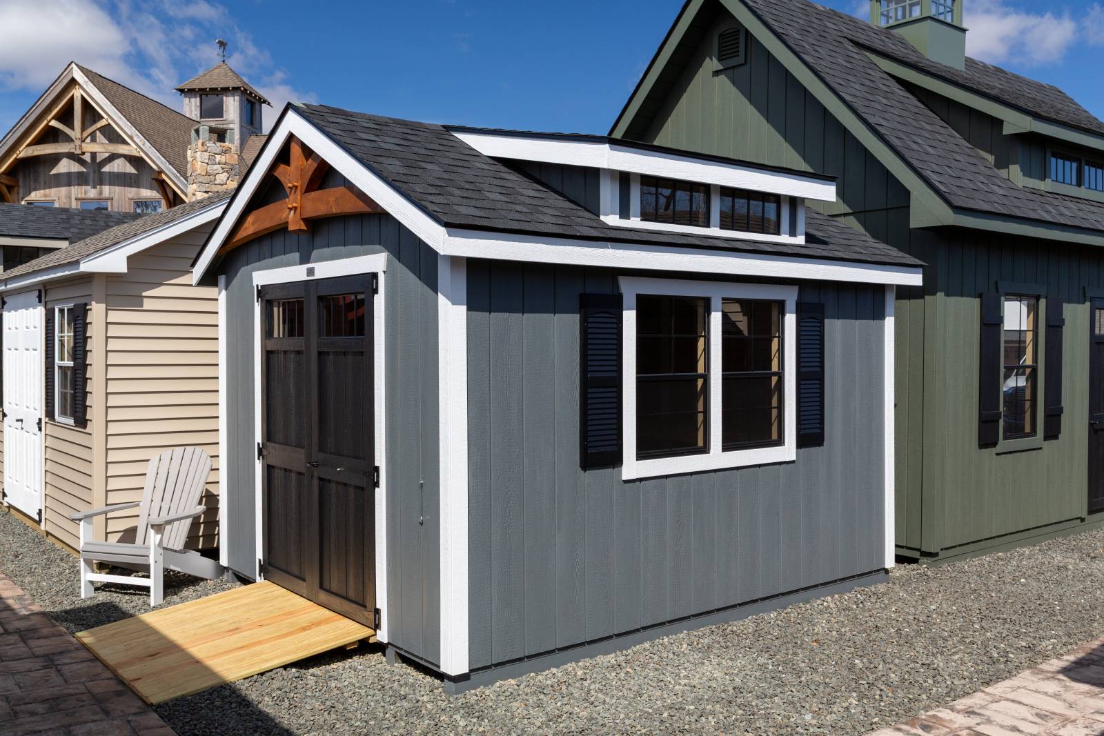 10' x 12' Classic Cape with Dormer and Arched Timber Accent Truss