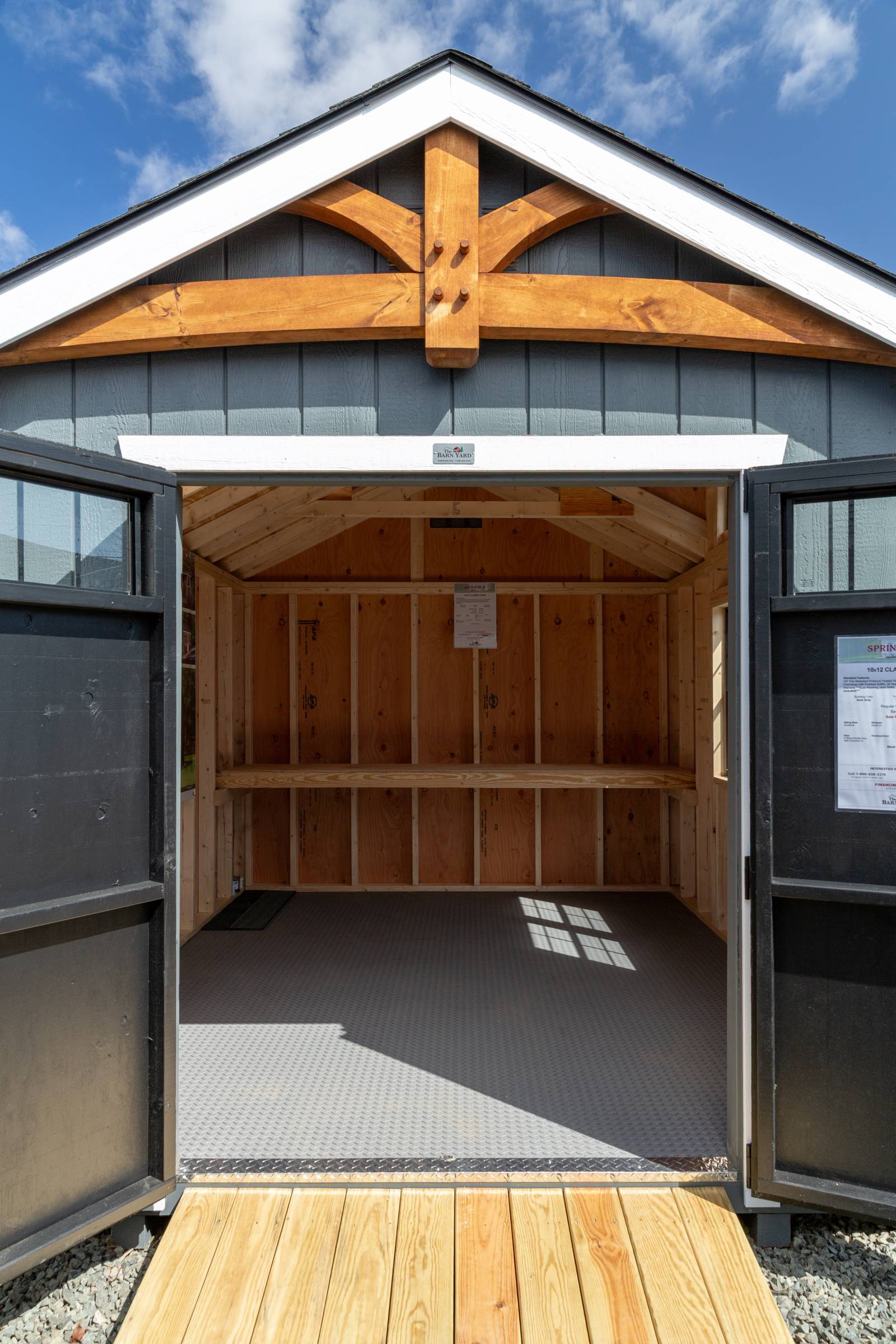 Arched Timber Accent Truss • 5' Wood Double Doors