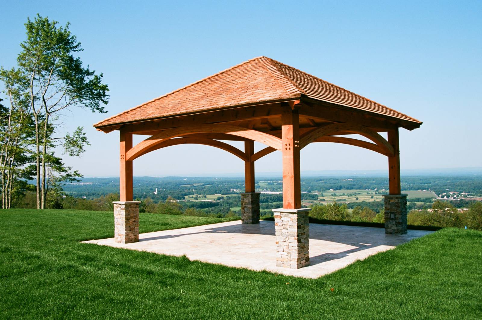 18' x 18' Jackson Timber Frame Pavilion Shown with Options