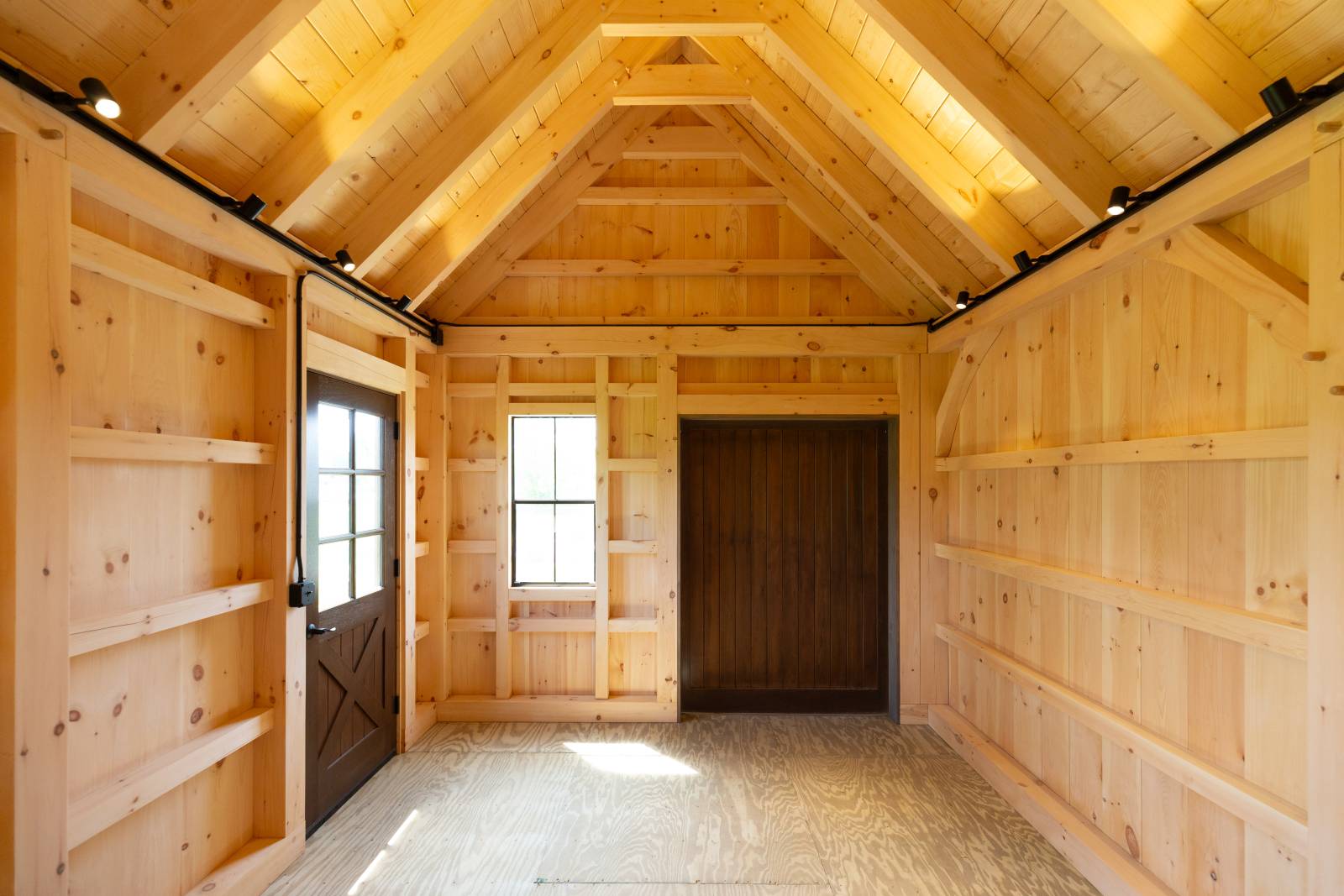 Spanish Cedar entry doors and authentic post & beam construction