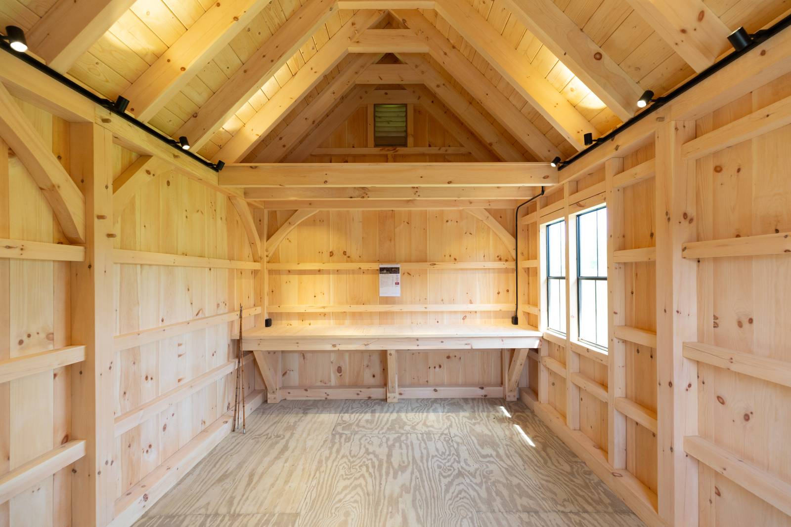 Interior of the 12' x 18' Gallatin Post & Beam Cabin