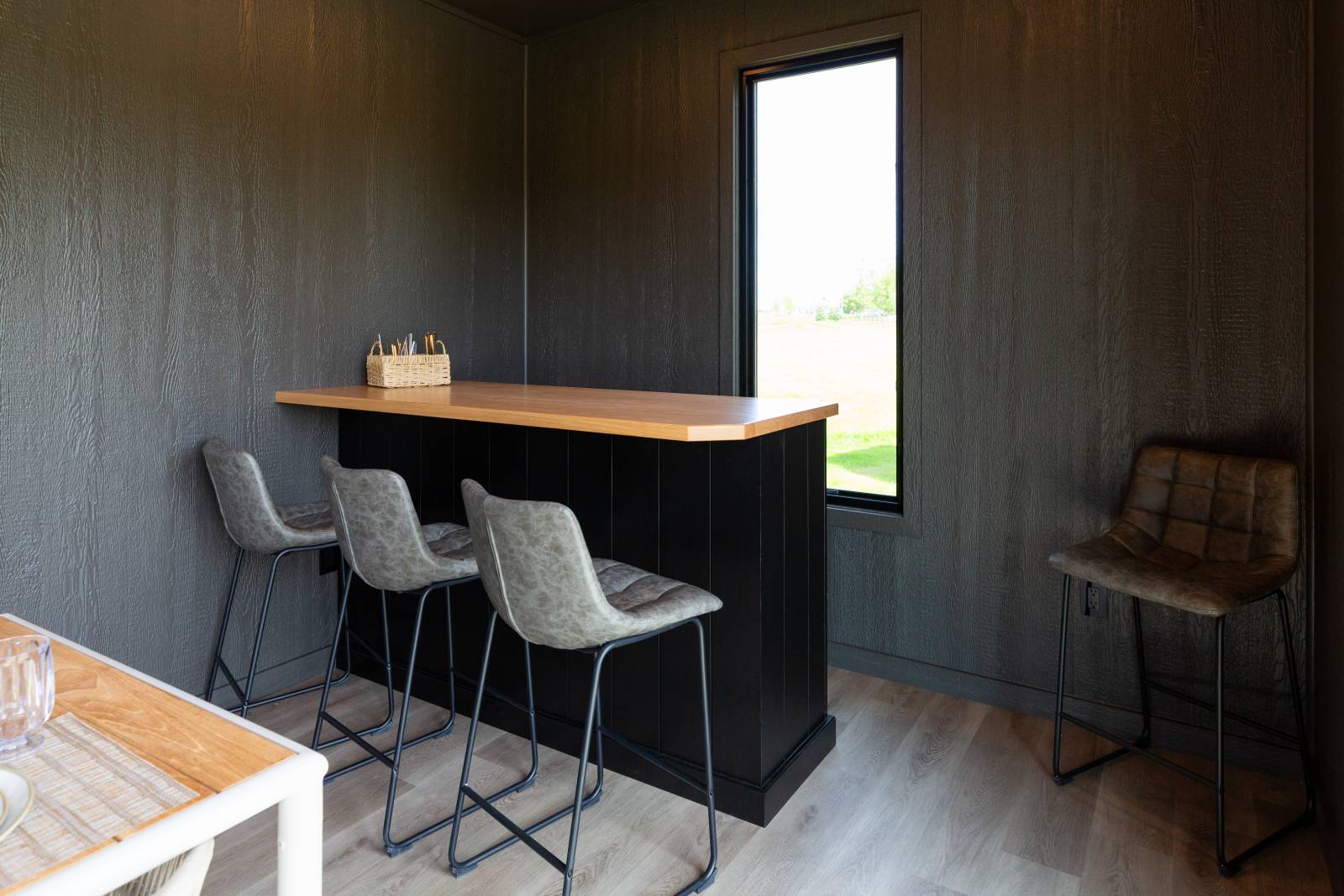 Ideal for an upscale pool house or home office