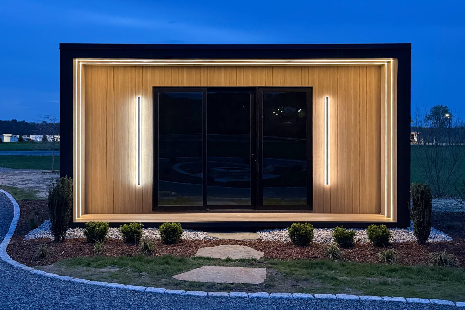 Modern Serenity Cove with LED Strip Porch Lights & Haylen Lights