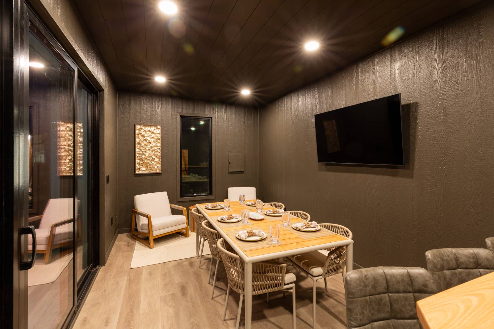 Six 6" LED cans in Modern Serenity Cove ceiling
