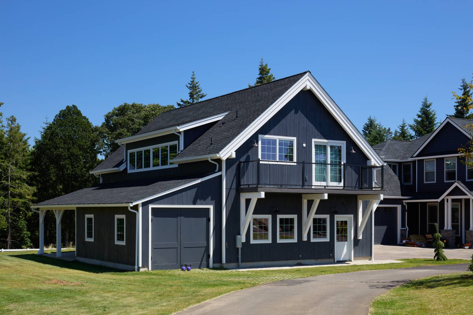 Post & Beam Barn Home • Shed Dormers • Partially Enclosed Lean-to