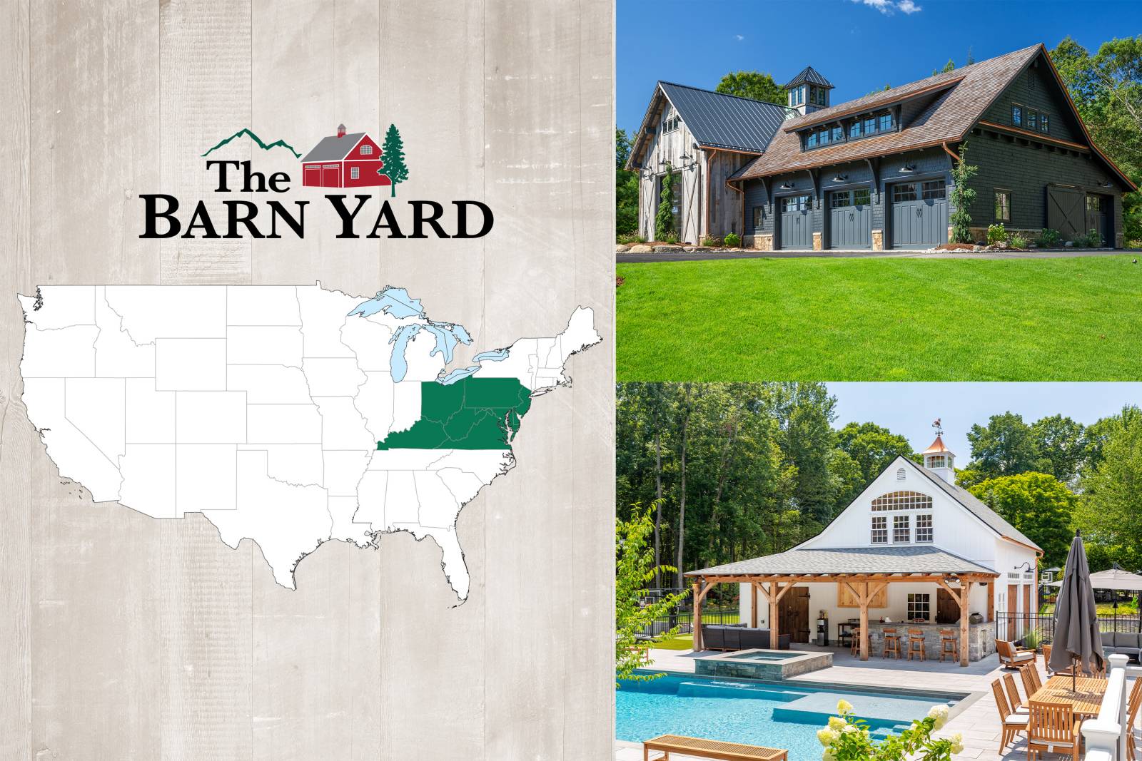 Post & Beam Kits Available In the Mid-Atlantic Top: 5,185 sq. ft. Custom Timber Frame Party Barn • Bottom: 34' x 30' Lenox Carriage Barn Kit with a 12' Open Lean-to
