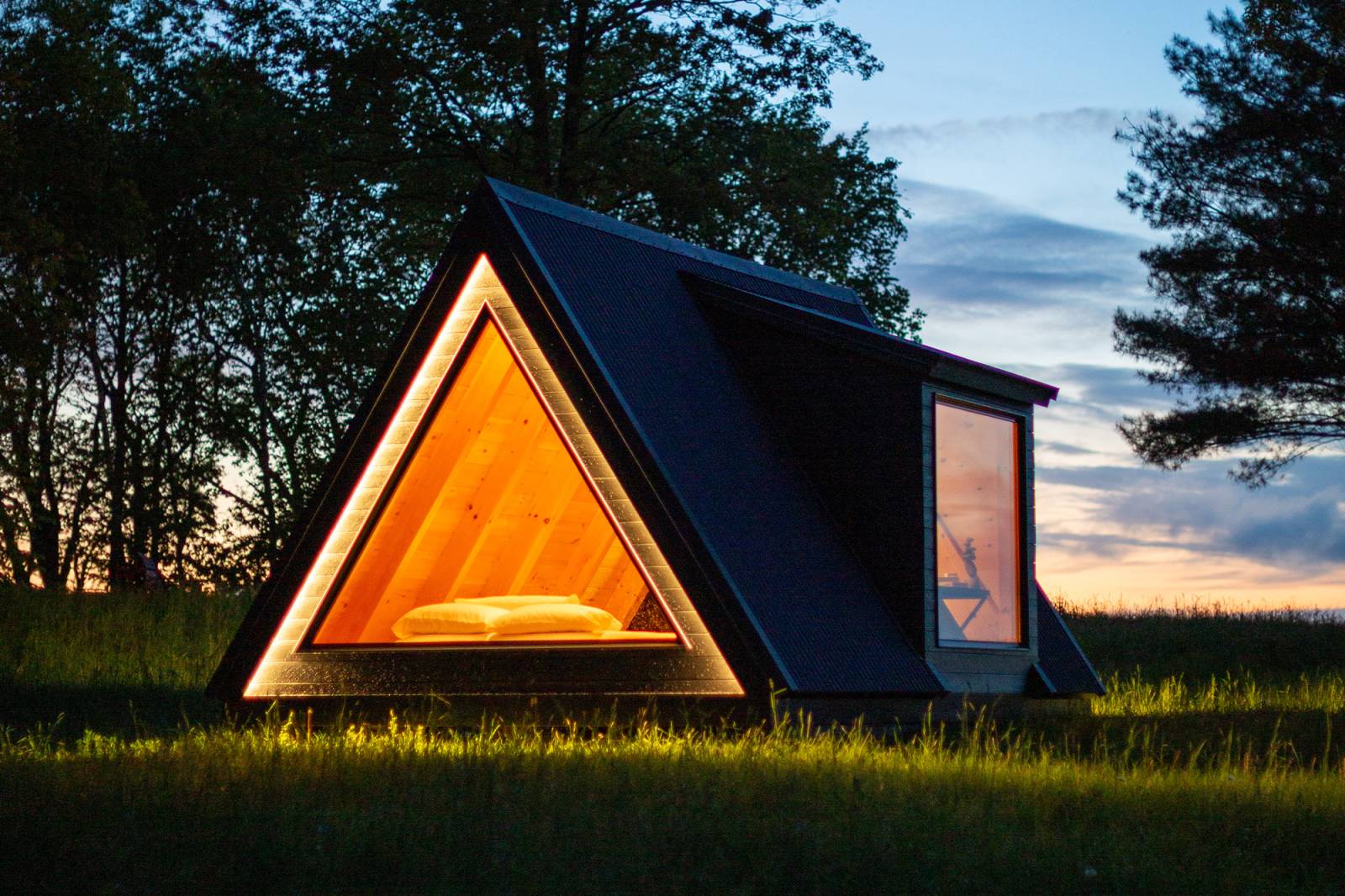 12' x 18' A-Frame Cabin Shown with Options