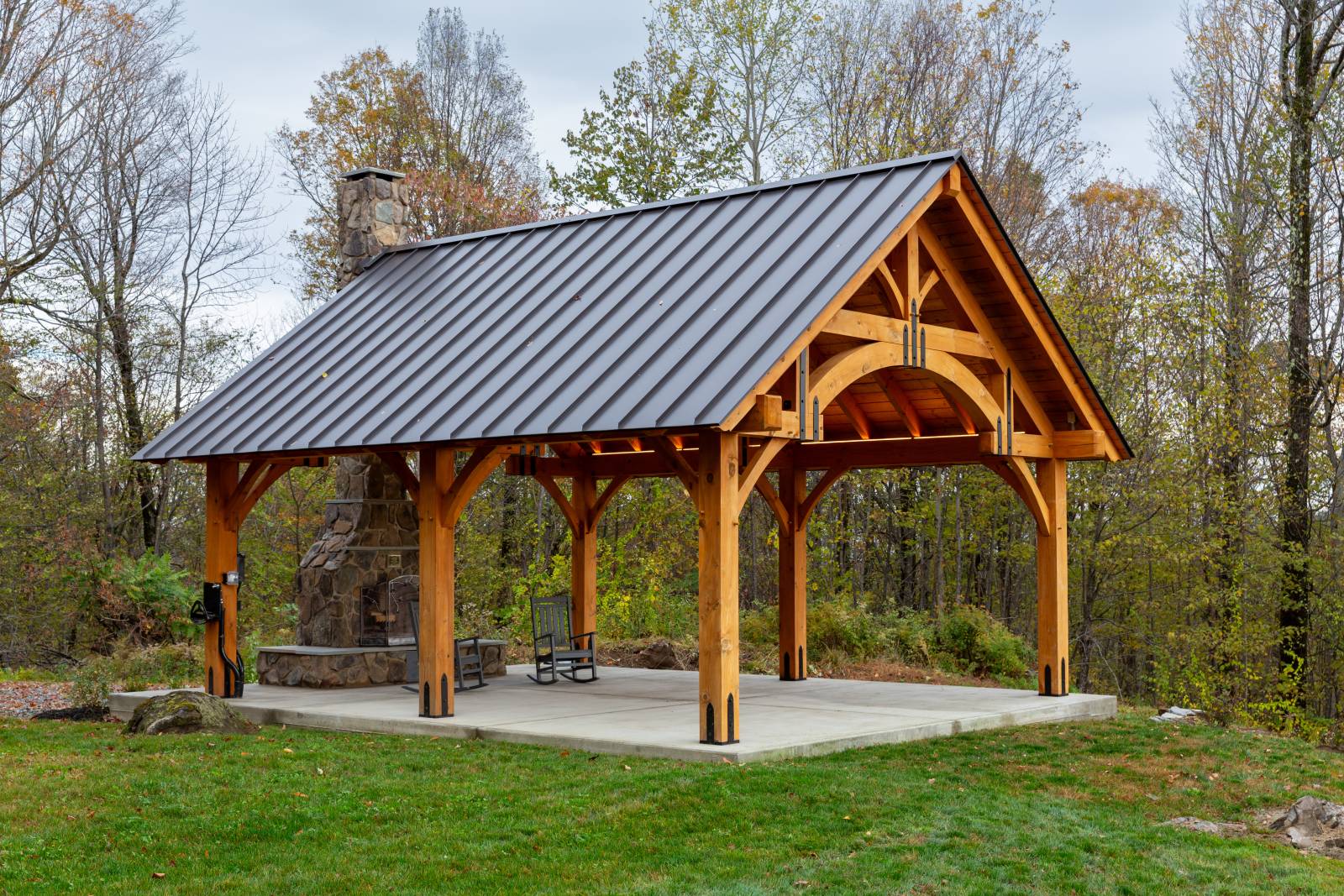 20' x 24' Alpine Timber Frame Pavilion Shown with Options