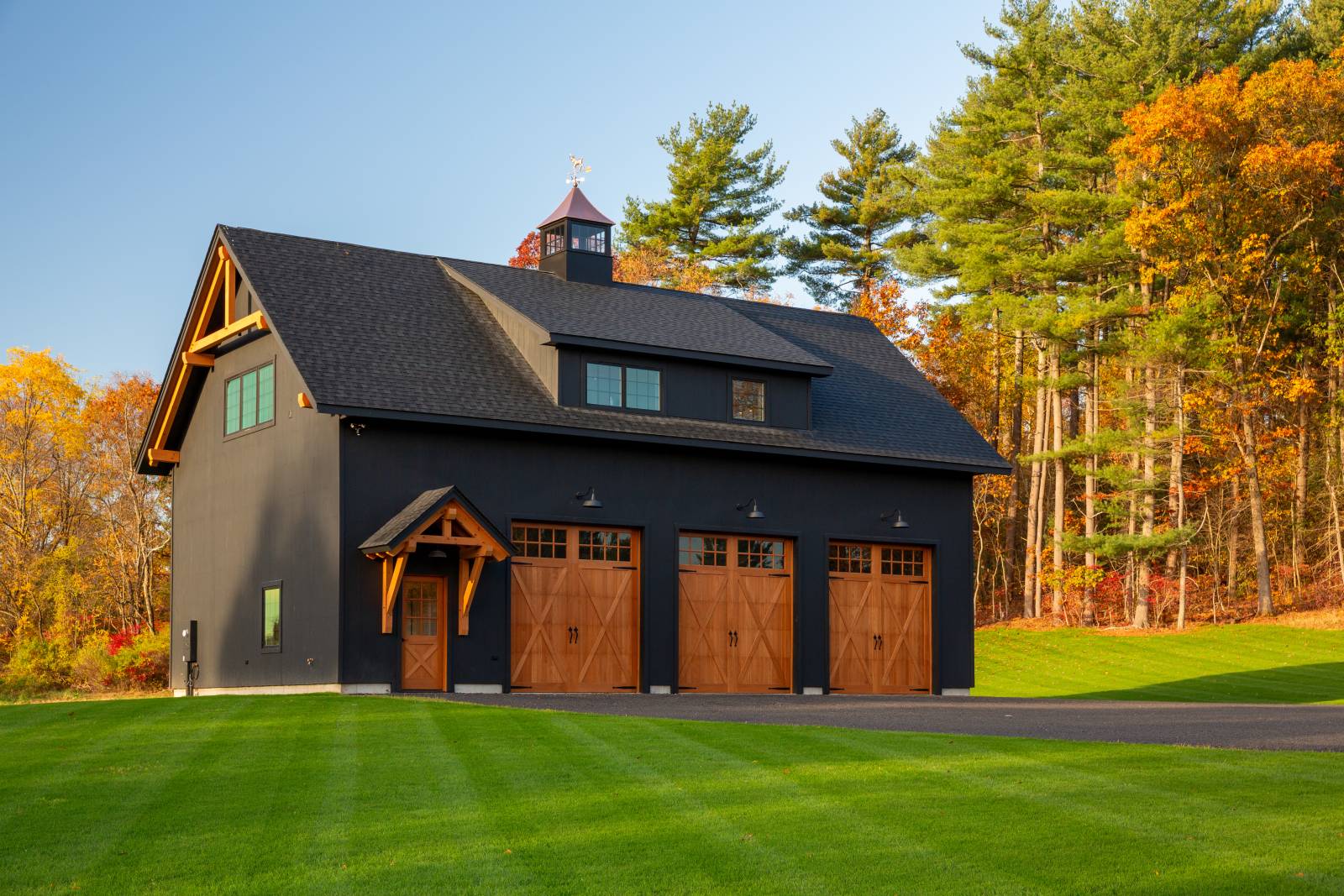 Timber Gable Accents & Entry Roof • Copper-Top Cupola • ADU builders additional dwelling unit