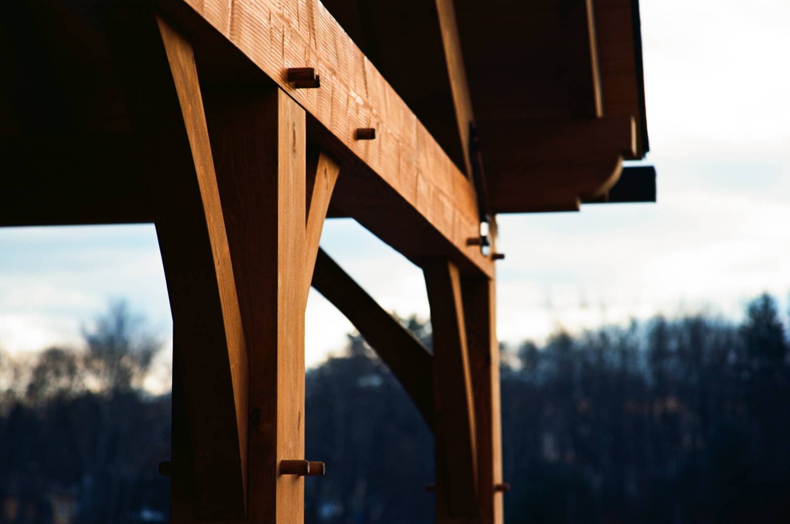 Post & beam construction using eastern white pine timbers