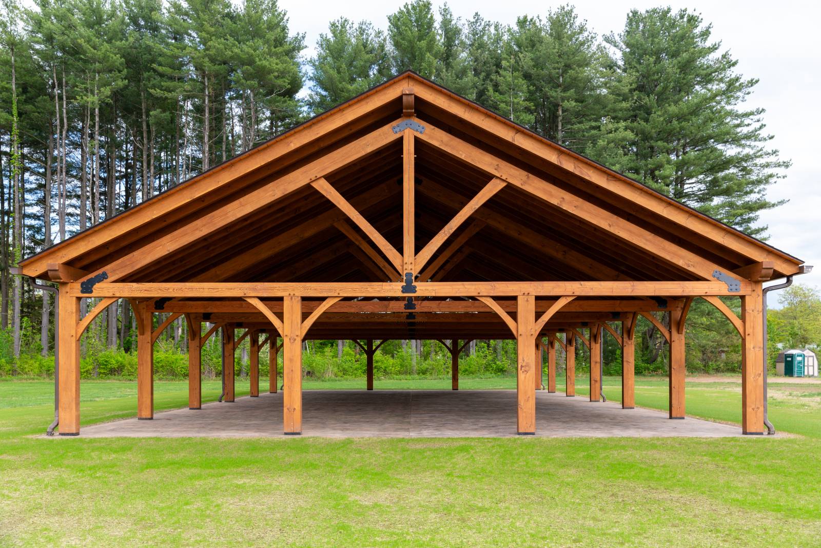 King Post Truss Design • Clear Span Timber Frame Pavilion