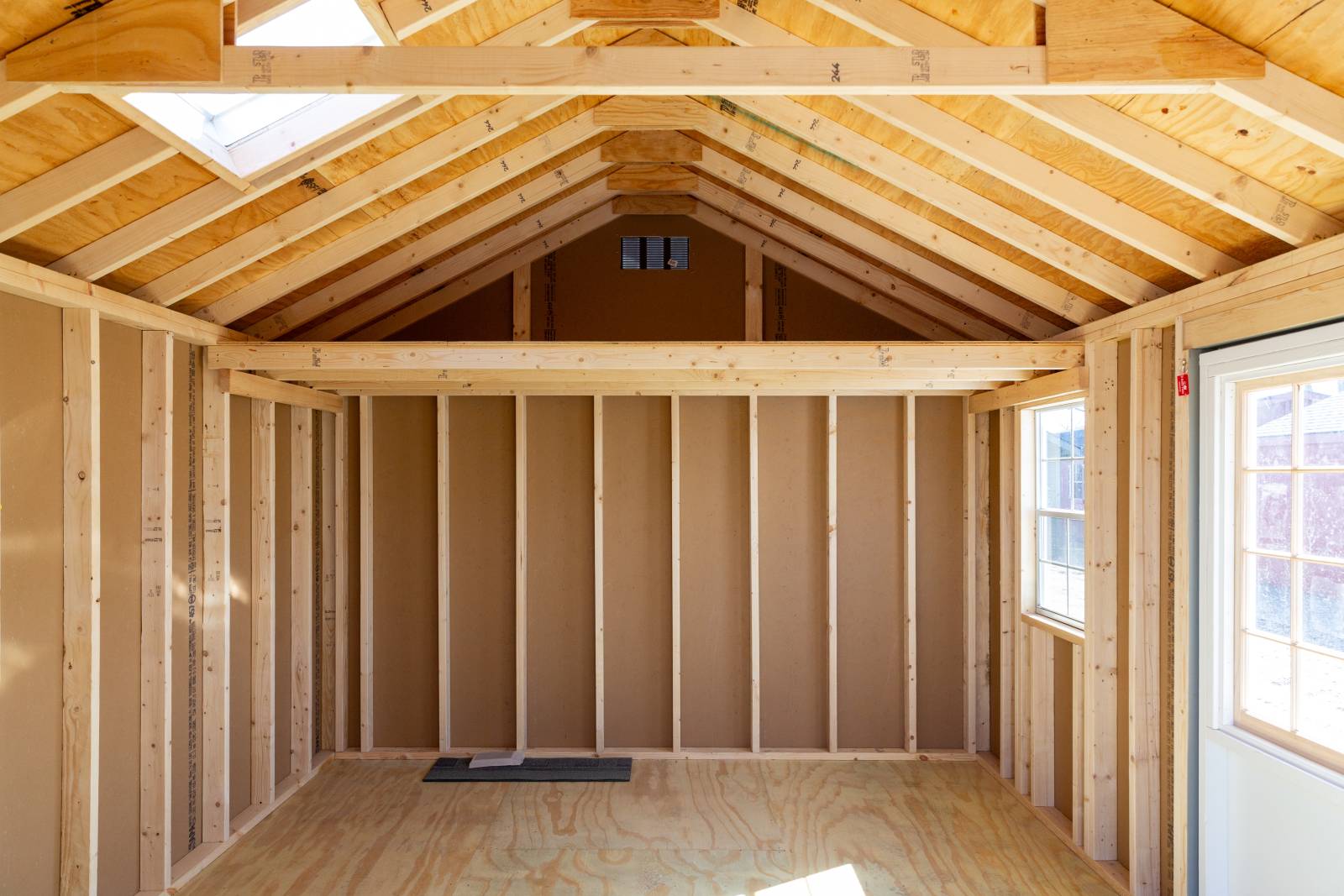 Interior of the 12' x 16' Classic Cape with LP® Smart Panel Siding