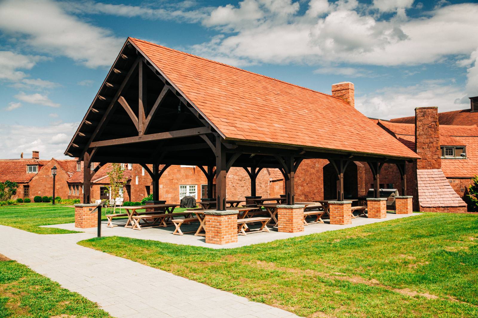 24' x 44' Bridger Timber Frame Pavilion Shown with Options