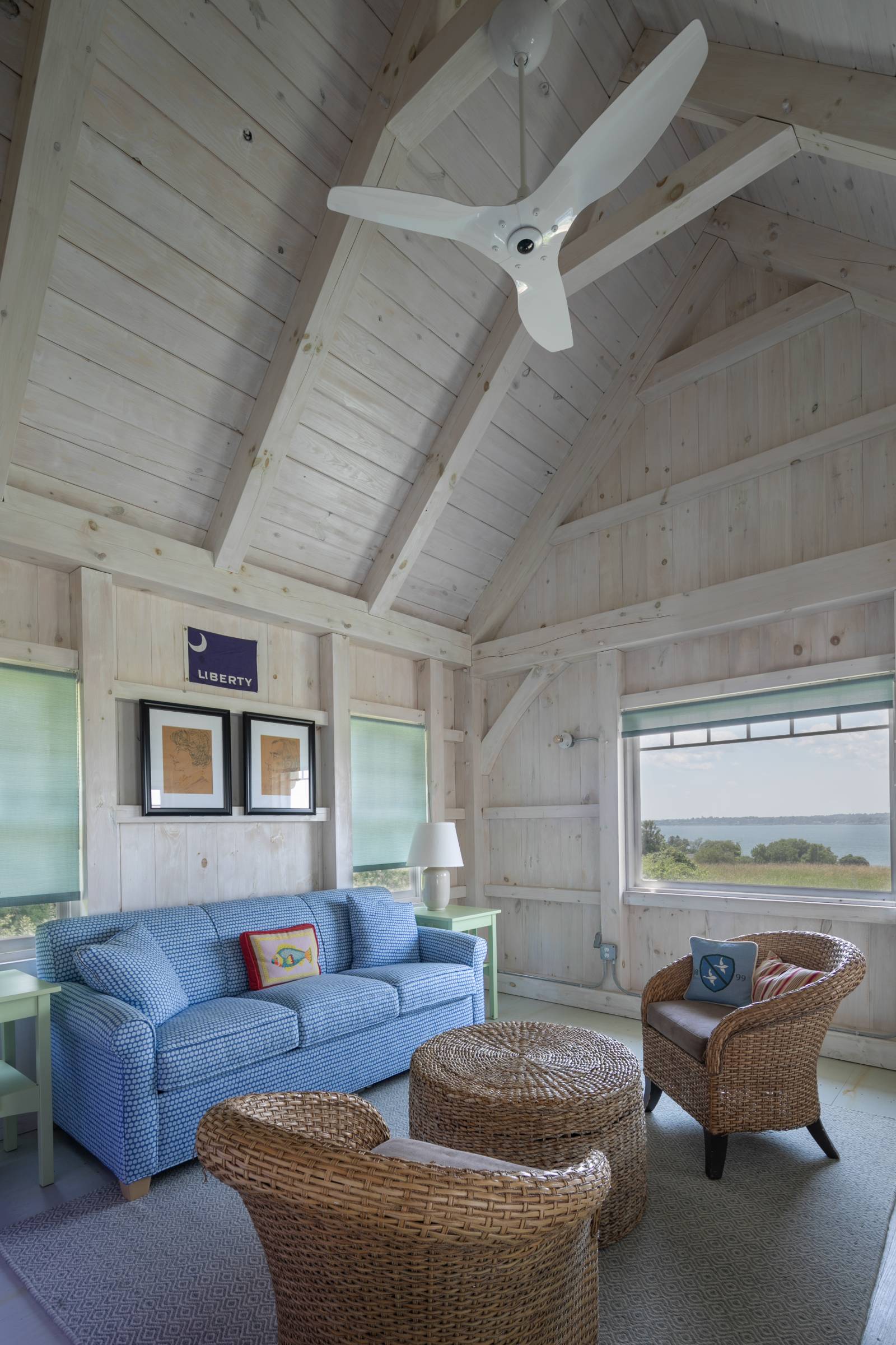 14' x 22' Custom Timber Frame Pool House Interior