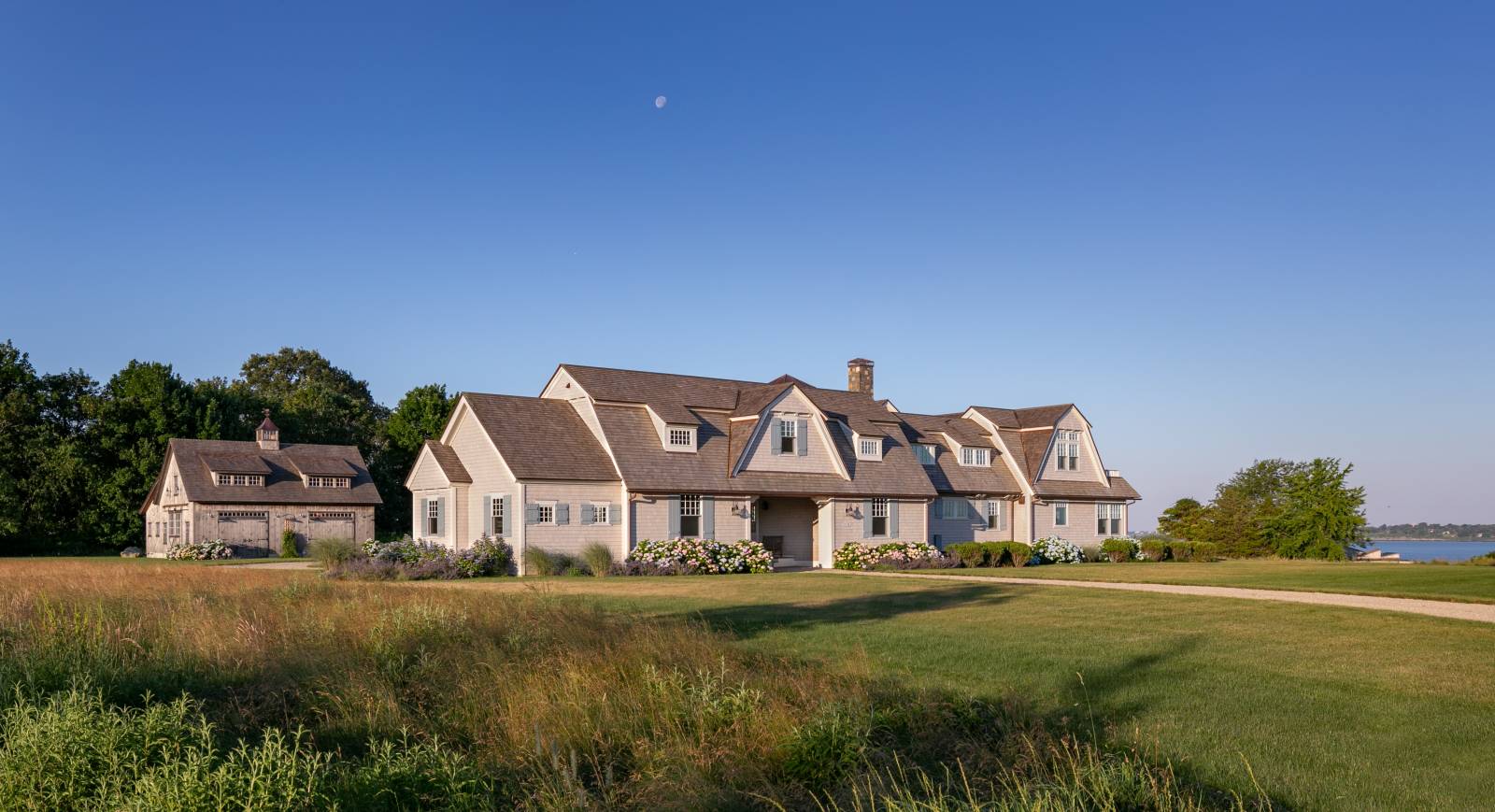 The post & beam Carriage Barn is right on the coast of Rhode Island
