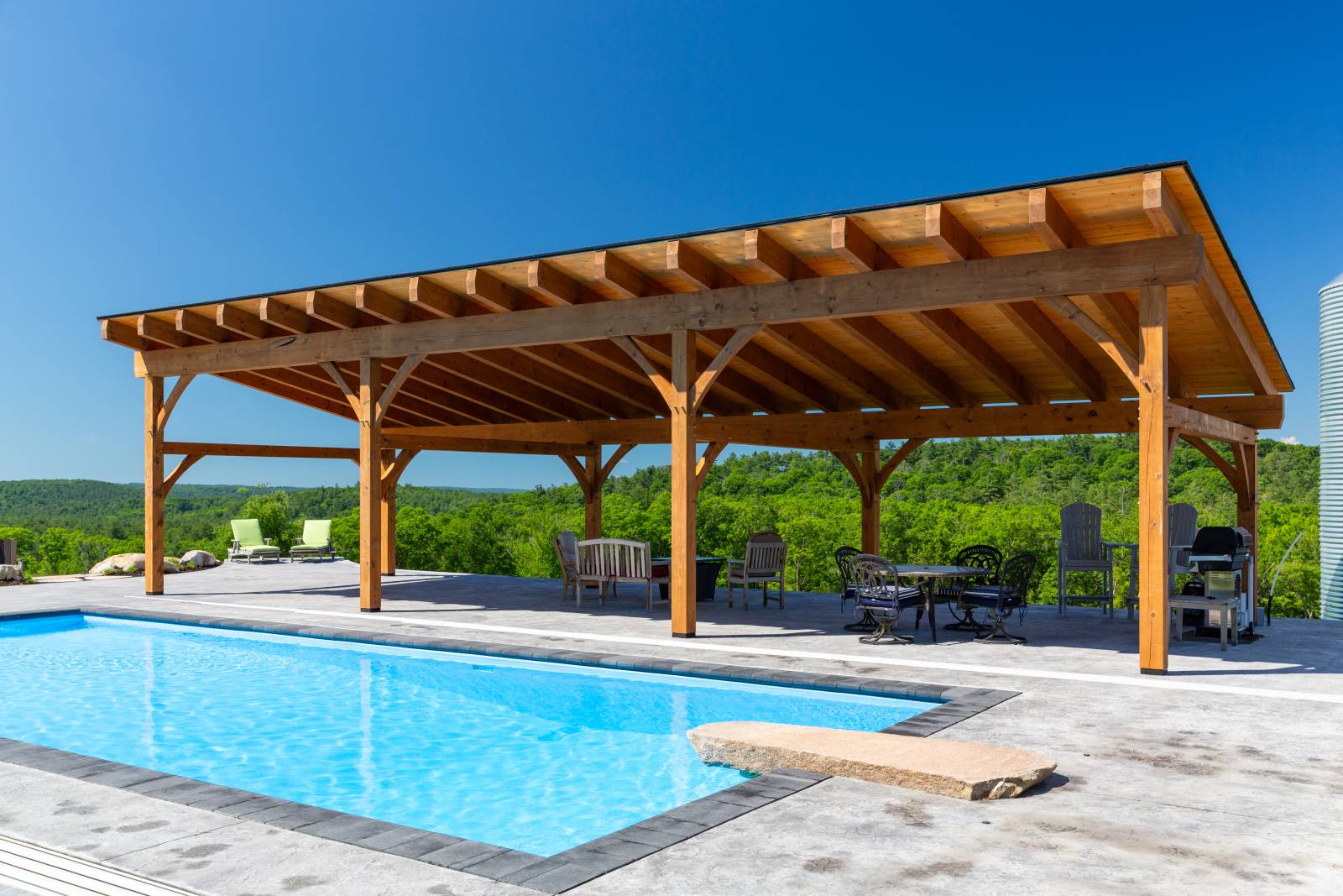 16' x 48' Sonoma Timber Frame Pavilion Shown with Options