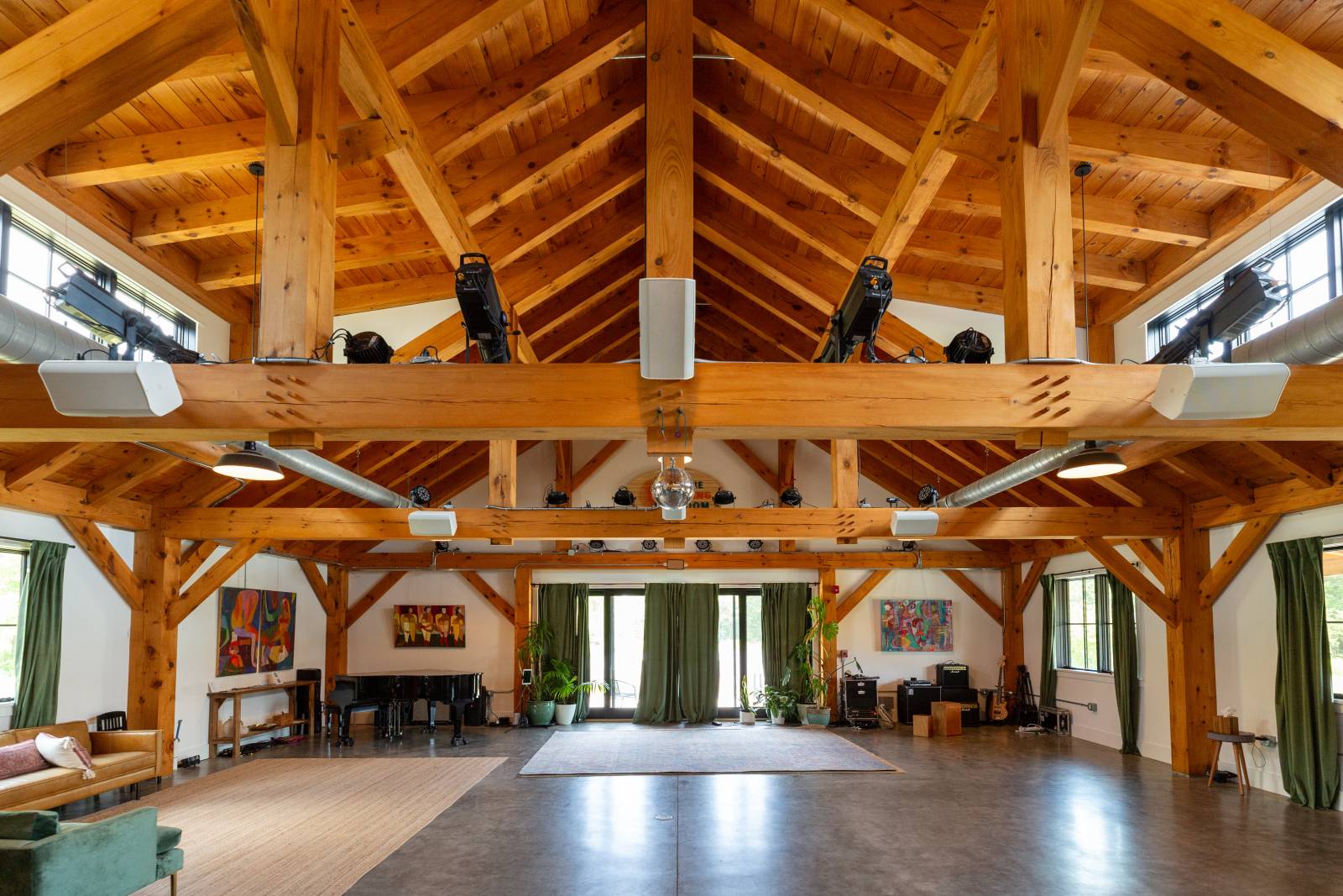 The Living Room, a large and open entertainment area within Full Circle