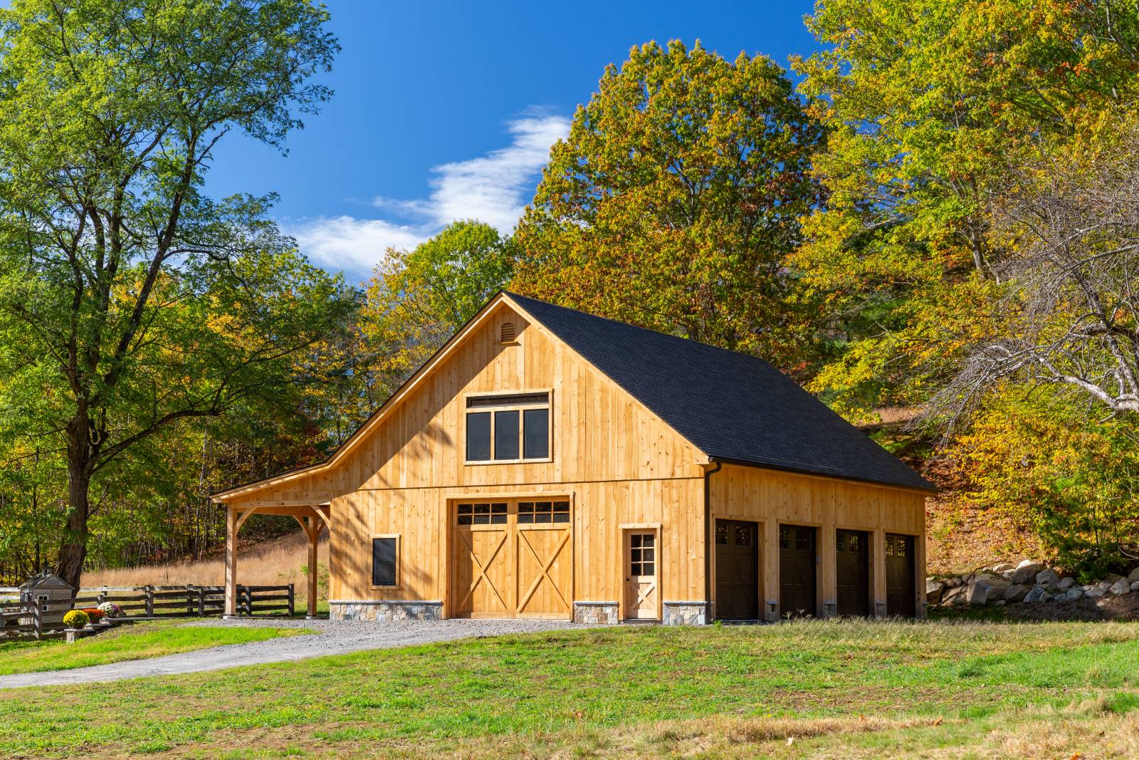 36' x 48' Belmont Saratoga Barn Shown with Options