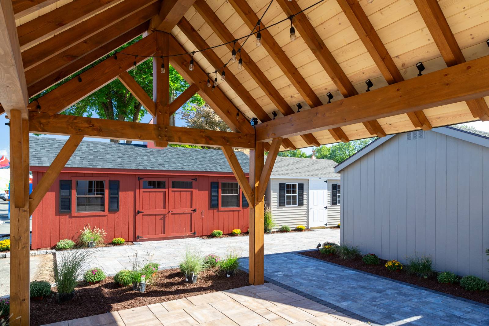 The pavilion is stained with premium Sansin stain in the color Espresso