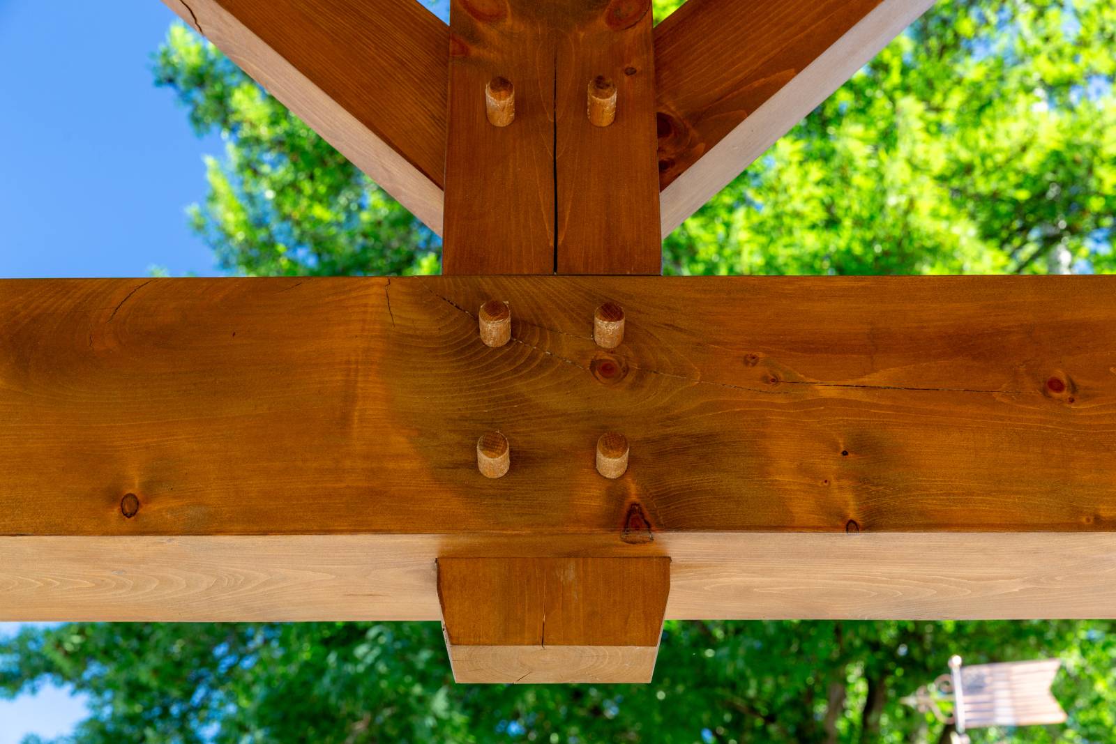 Post & beam construction with authentic joinery using hardwood oak pegs
