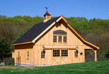 30' x 30' Belmont Saratoga Barn with 8' Open Lean-To, North Grafton, MA