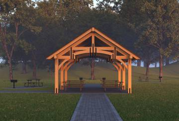 14' x 20' Alpine Timber Frame Pavilion Kit