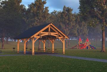 14' x 20' Alpine Timber Frame Pavilion Kit