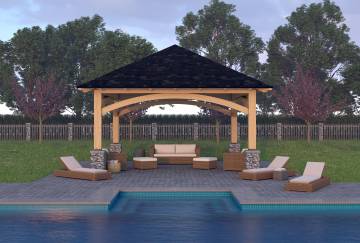 18' x 18' Jackson Timber Frame Pavilion Kit