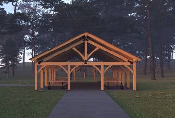 24' x 50' Bitterroot Timber Frame Pavilion Kit