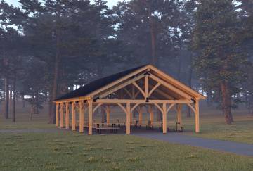 24' x 50' Bitterroot Timber Frame Pavilion Kit