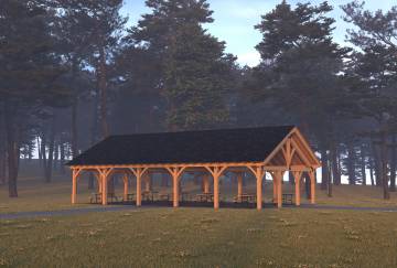 24' x 50' Bitterroot Timber Frame Pavilion Kit