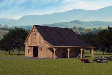 36' x 36' Belmont Saratoga Barn Kit