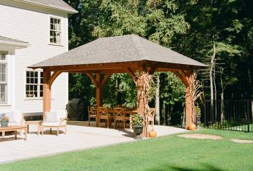 12' x 18' Jackson Timber Frame Pavilion, Sutton, MA