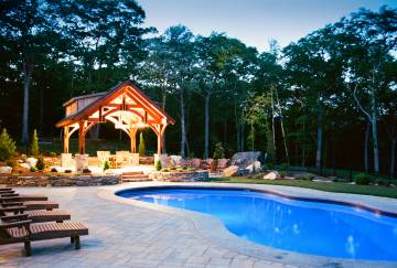 16' x 16' Alpine Timber Frame Pavilion, Tolland, CT