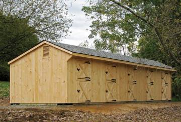12' x 50' Shed Row Horse Barn