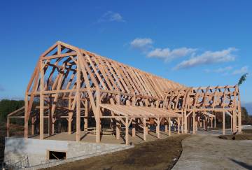 64' x 152' Timber Frame Gambrel-Style Event Barn, Iowa