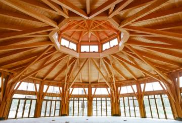 70' Clear Span Timber Frame Octagon, Somers, CT