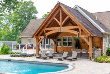 24' x 16' Alpine Timber Frame Pavilion, Somers, CT