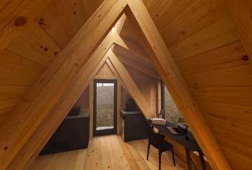 12' x 18' A-Frame Cabin Interior