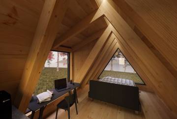 12' x 18' A-Frame Cabin Interior
