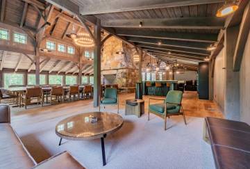 The event barn is the ultimate hangout space for family and friends