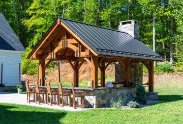 14' x 20' Alpine Timber Frame Pavilion, Tolland, CT