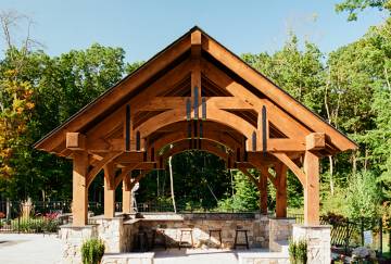 16' x 20' Alpine Timber Frame Pavilion, Ellington, CT