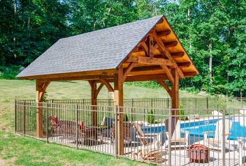 10' x 16' Bridger Timber Frame Pavilion Shown with Options