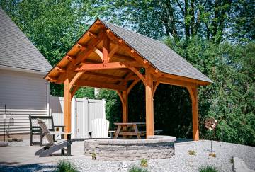 12' x 16' Bridger Timber Frame Pavilion Shown with Options